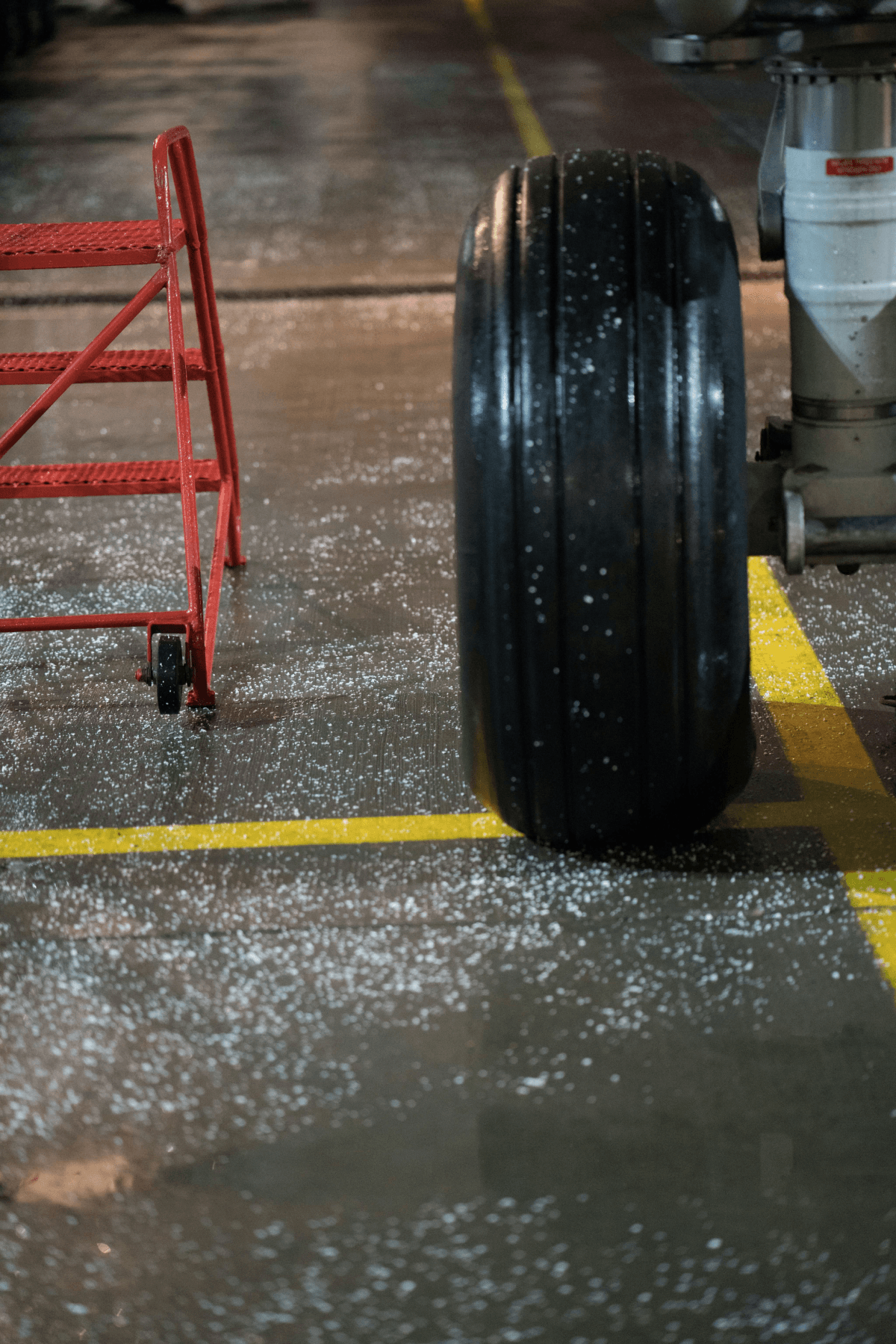 High friction material testing equipment at airport runway High friction material testing equipment at airport runway