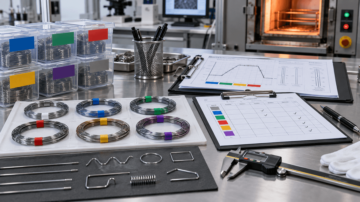 Nitinol company lot traceability review with material samples and records Nitinol company lot traceability review with material samples and records
