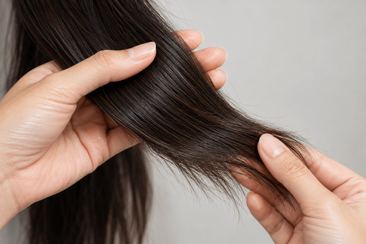Close inspection of hair lengths and ends under consistent studio lighting. Close inspection of hair lengths and ends under consistent studio lighting.