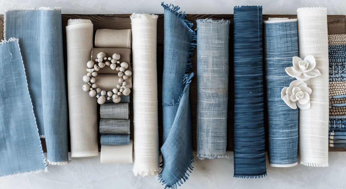 Variety of fabric swatches including cotton, polyester, wool, and silk for thermal blackout curtains Variety of fabric swatches including cotton, polyester, wool, and silk for thermal blackout curtains