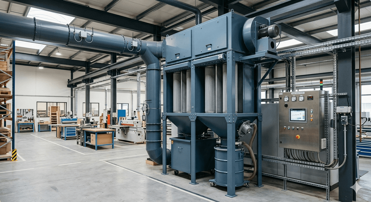 Energy-saving dust extraction system with smart airflow control Energy-saving dust extraction system with smart airflow control