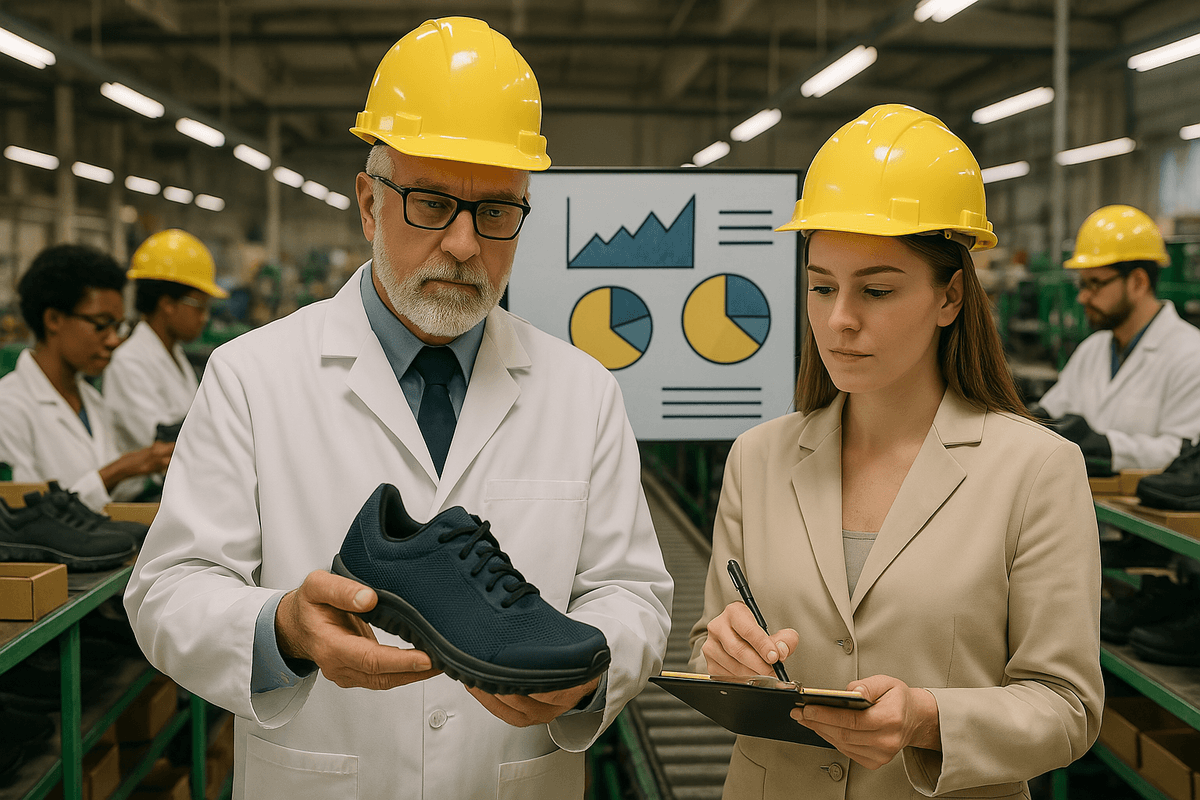 Quality Defects in shoes showcasing various common flaws Quality Defects in shoes showcasing various common flaws