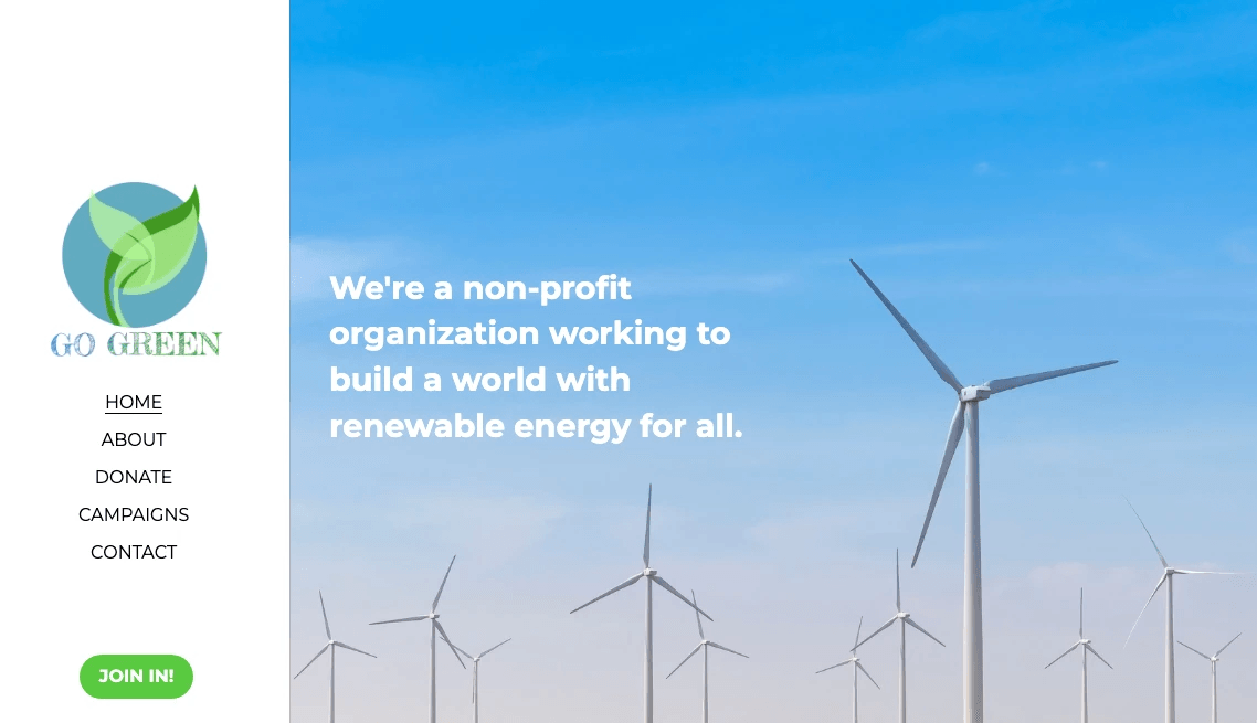 designing a homepage for a nonprofit focusing on environmental initiatives designing a homepage for a nonprofit focusing on environmental initiatives