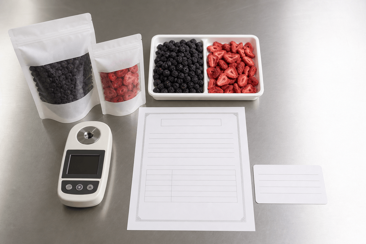 freeze-dried berry pieces evaluated with a lot-specific certificate of analysis freeze-dried berry pieces evaluated with a lot-specific certificate of analysis