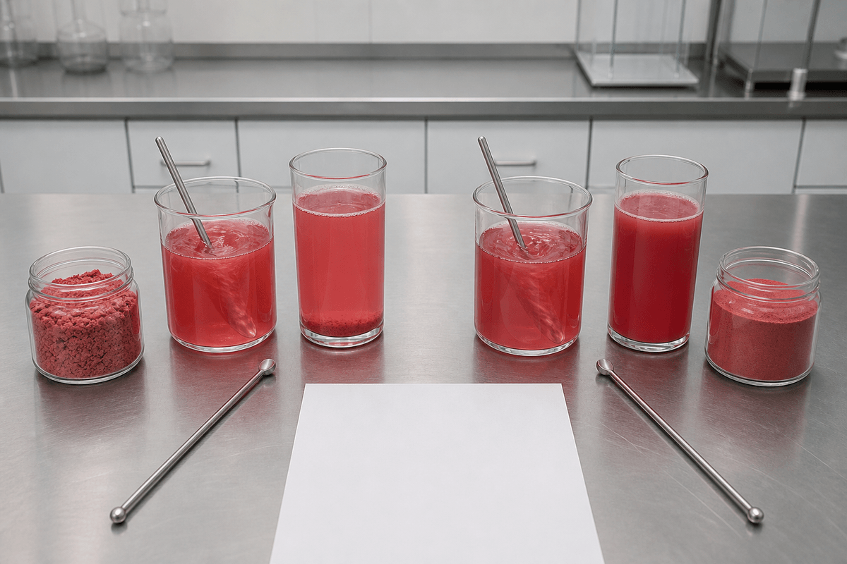 fruit powder dispersibility and sediment comparison in beverage trials fruit powder dispersibility and sediment comparison in beverage trials