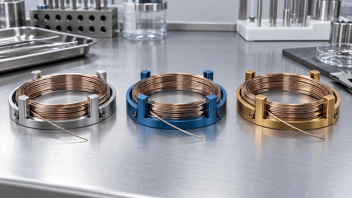 Copper NiTiCr wire samples for 27 35 and 40 degree activation ranges Copper NiTiCr wire samples for 27 35 and 40 degree activation ranges
