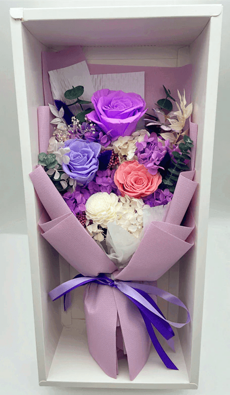 Stunning purple roses bouquet symbolizing admiration and elegance. Stunning purple roses bouquet symbolizing admiration and elegance.