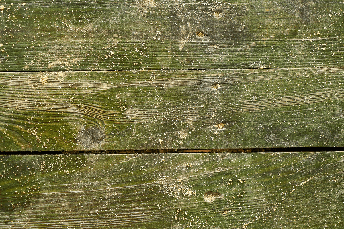 Cleaning composite deck mold removal scene. Cleaning composite deck mold removal scene.