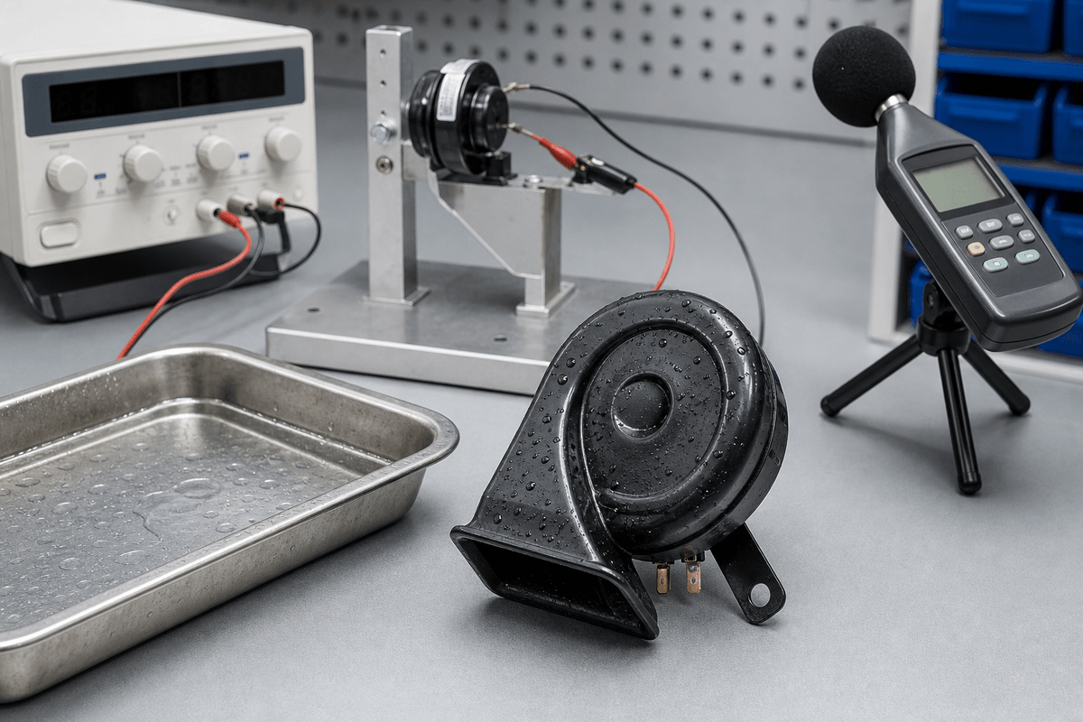 Buyer testing waterproof snail horn after water exposure Buyer testing waterproof snail horn after water exposure