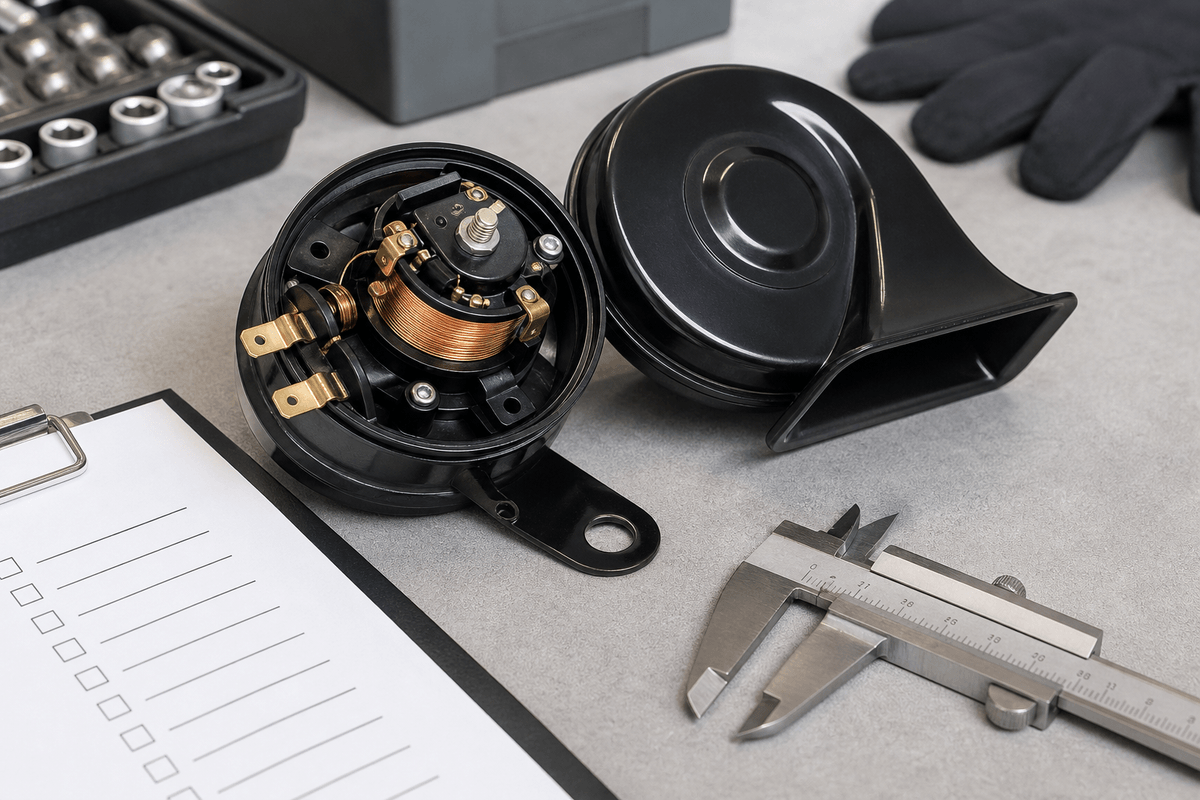 Copper coil car horn sample inspection Copper coil car horn sample inspection