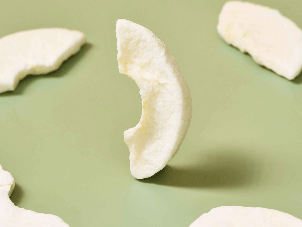 freshly prepared freeze dried apple slices deliciously presented freshly prepared freeze dried apple slices deliciously presented