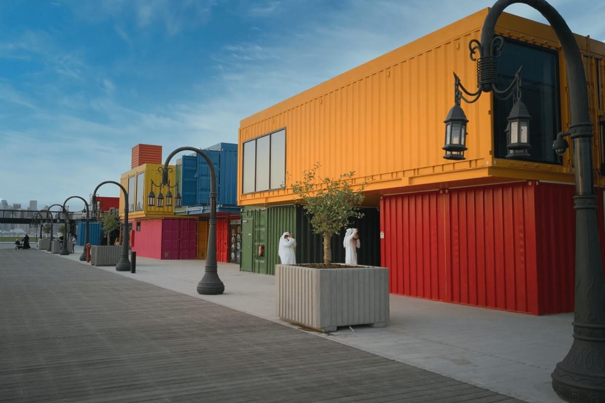 colorful shipping containers for temporary restaurant colorful shipping containers for temporary restaurant