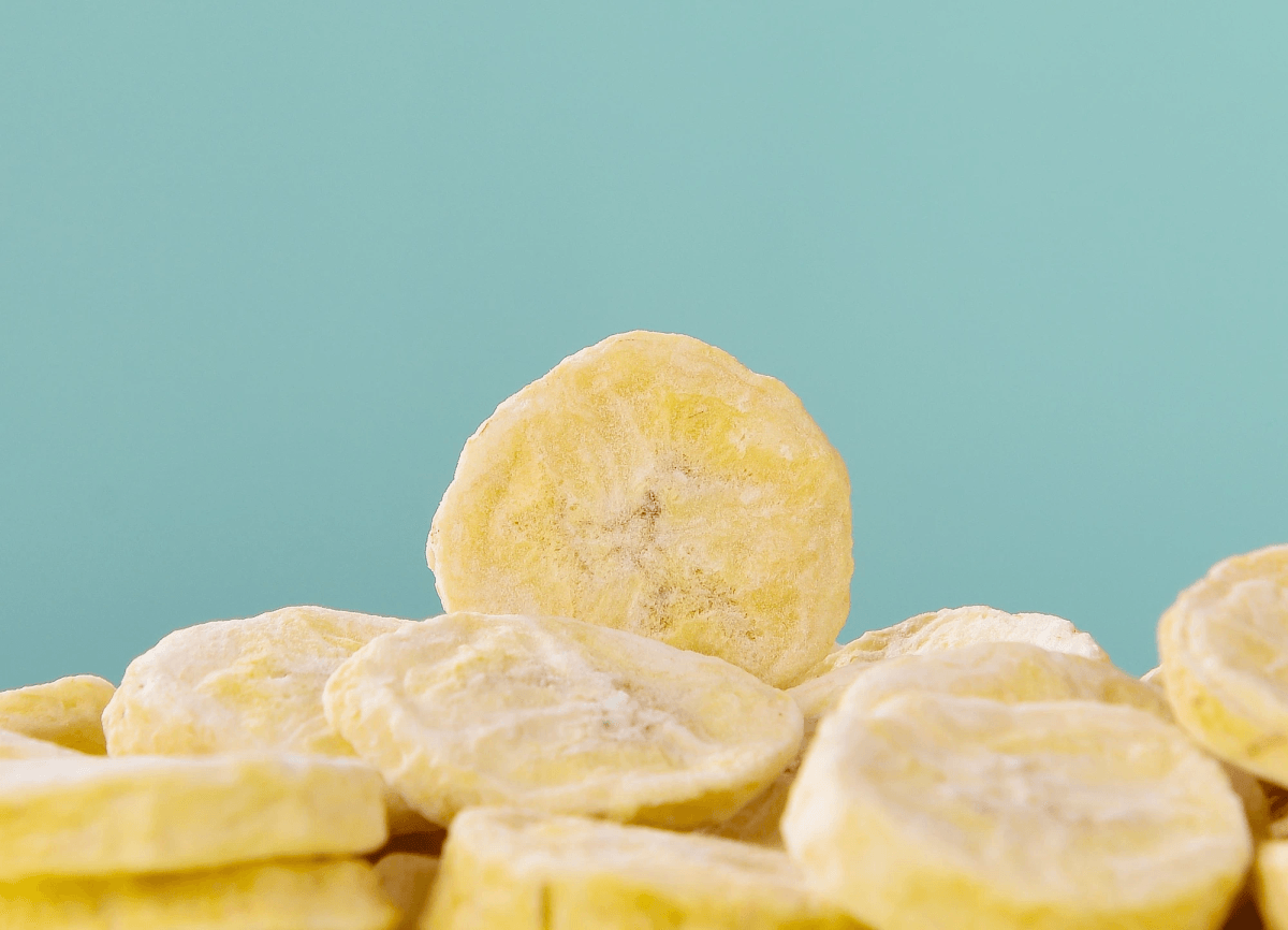 Delicious freeze dried banana slices perfect for snacking. Delicious freeze dried banana slices perfect for snacking.