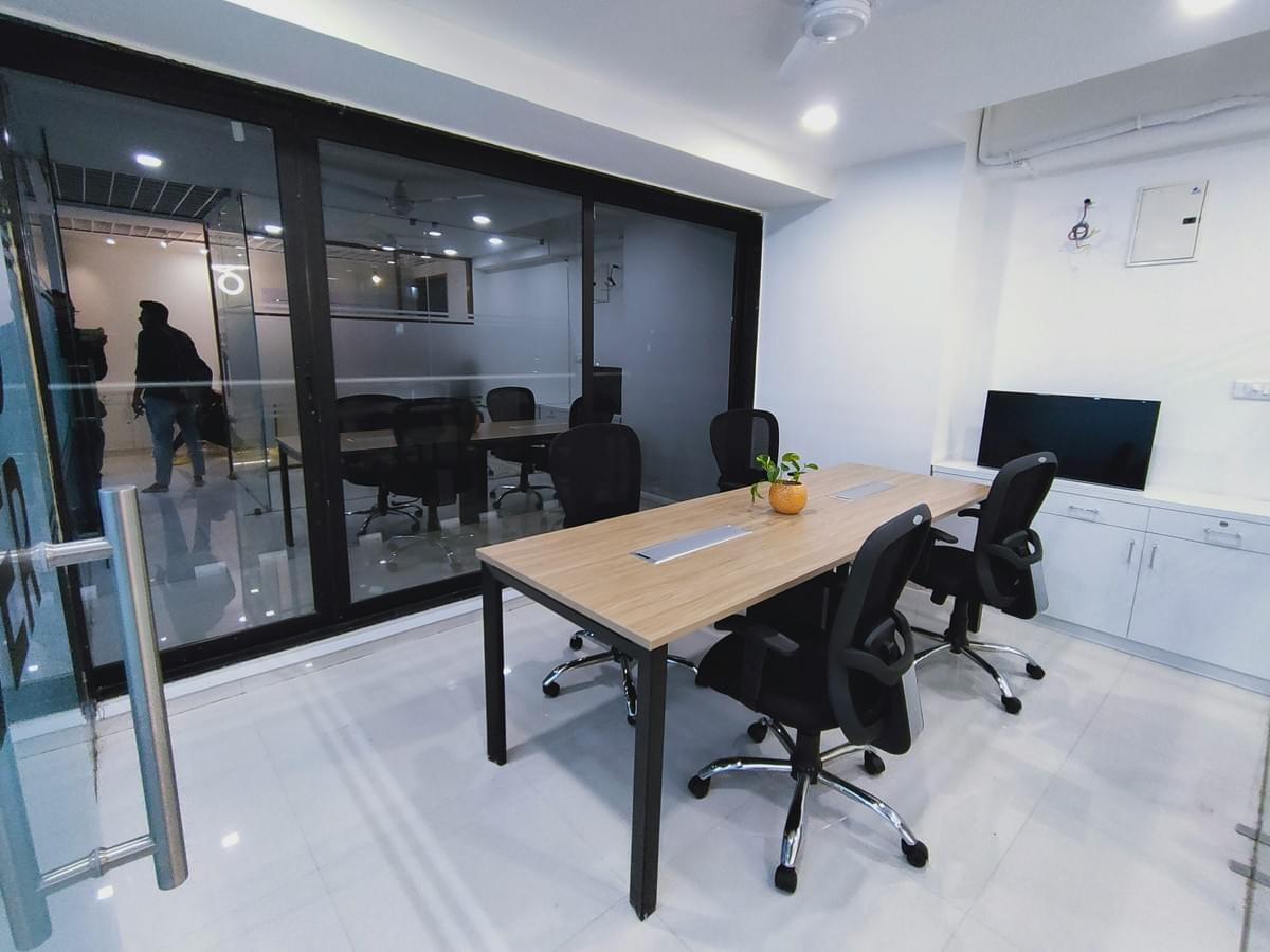Interior view showcasing functional layout of a modular warehouse office Interior view showcasing functional layout of a modular warehouse office