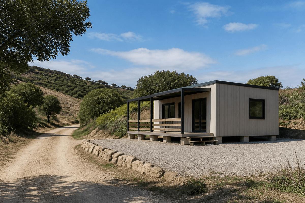 Casa prefabricada en terreno rústico con acceso rural Casa prefabricada en terreno rústico con acceso rural