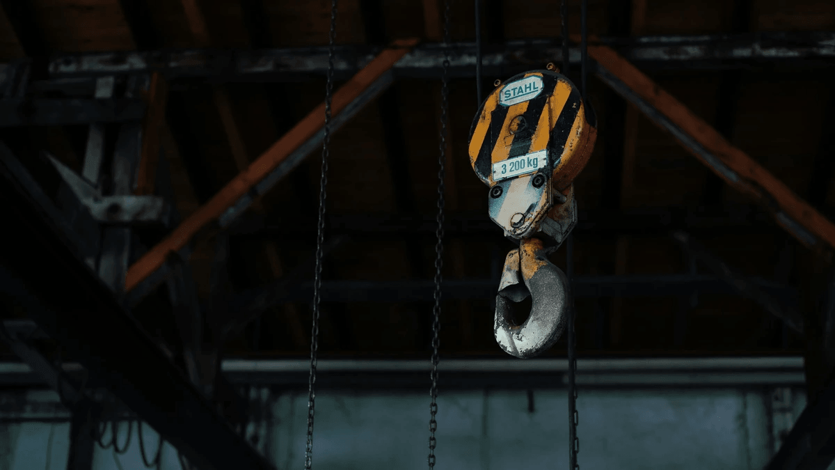 Heavy rigging equipment ready for safety inspection. Heavy rigging equipment ready for safety inspection.