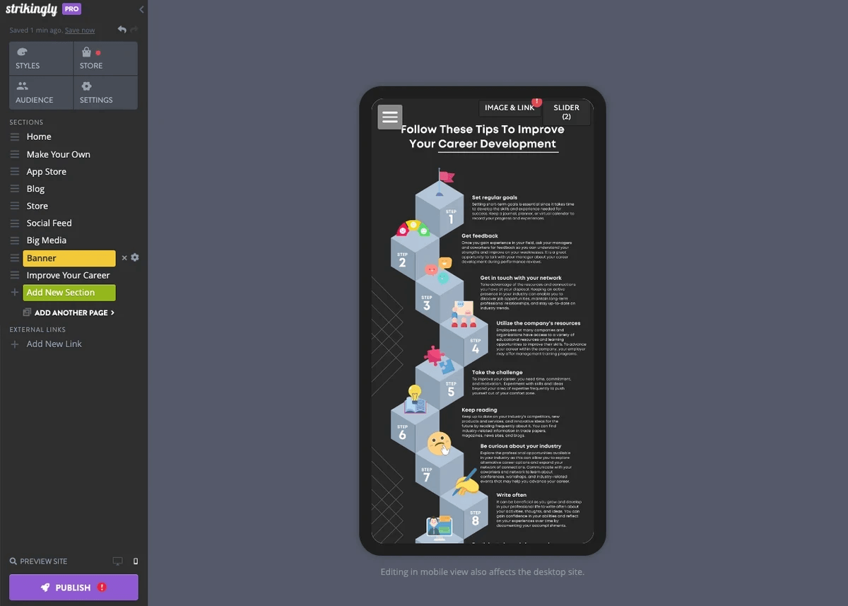 Example of effective mobile-first landing pages with concise messaging