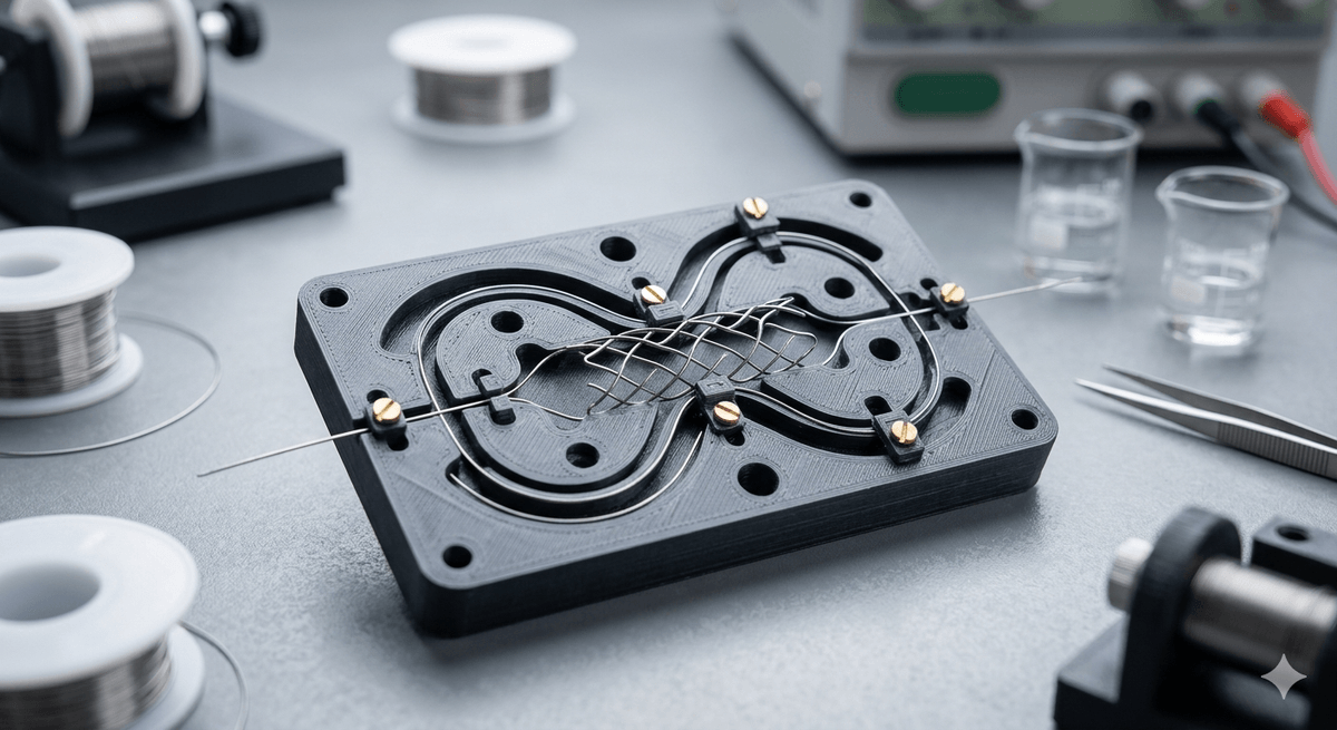 3D printed fixture for nitinol wire shape setting prototype 3D printed fixture for nitinol wire shape setting prototype