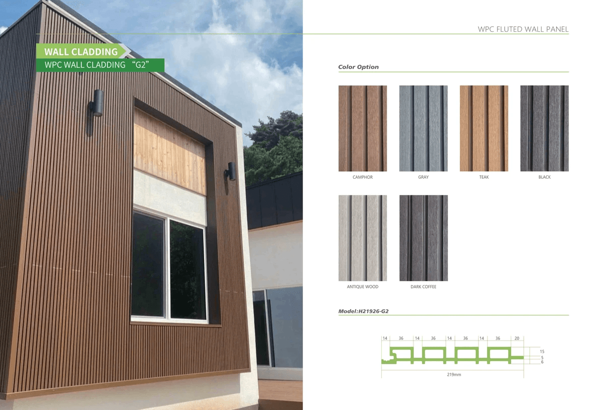 Stylish exterior wall cladding using WPC for modern homes Stylish exterior wall cladding using WPC for modern homes