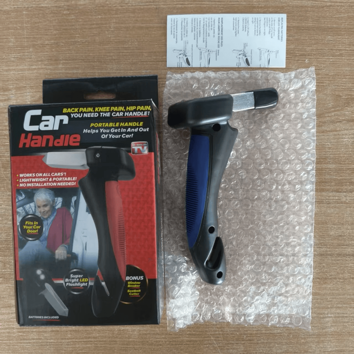 Organized trunk emergency kit with compact car escape tool Organized trunk emergency kit with compact car escape tool