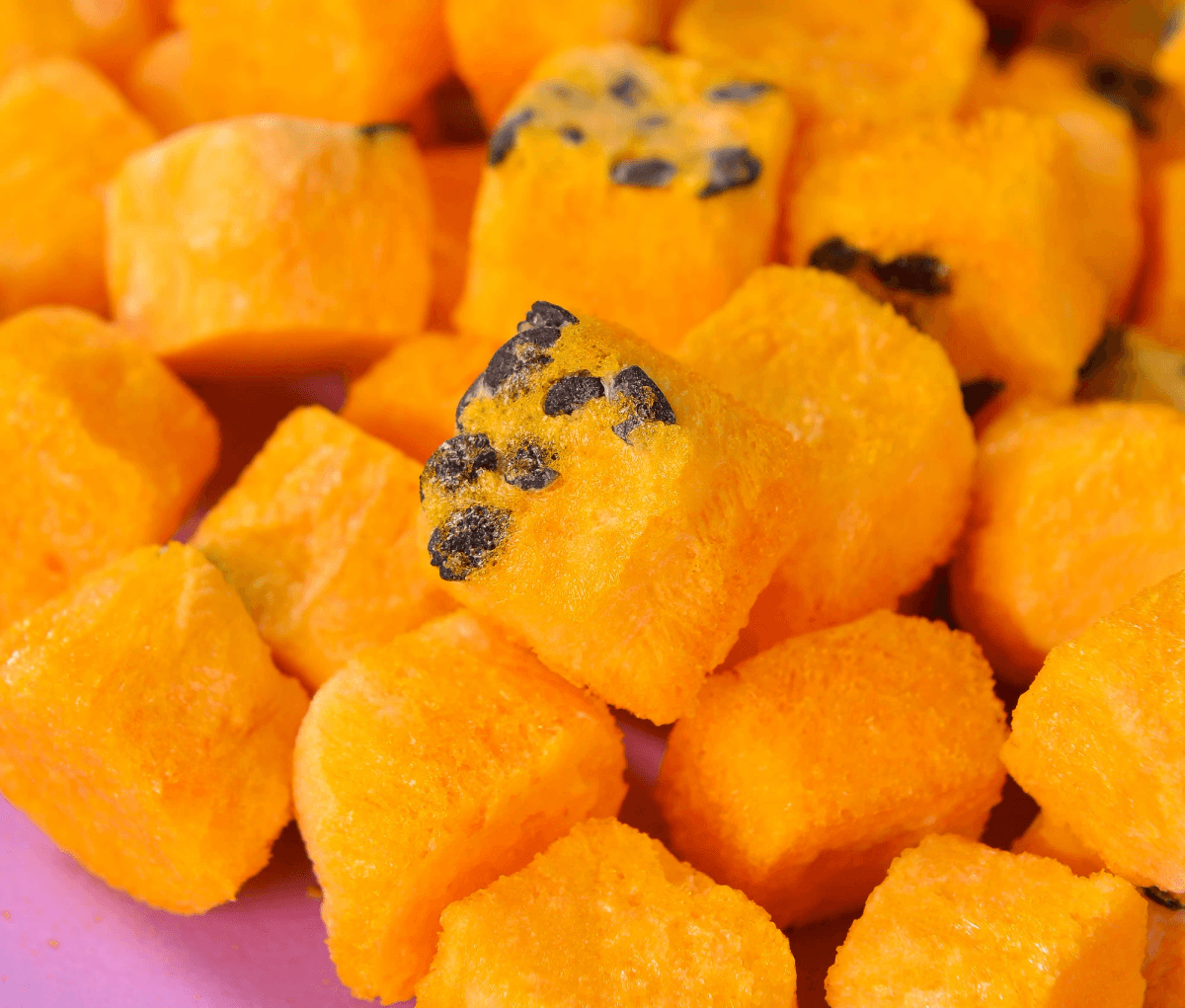 Delicious selection of freeze dried passion fruit snacks Delicious selection of freeze dried passion fruit snacks