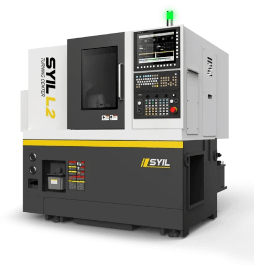 CNC lathe machine in action shaping metal workpiece CNC lathe machine in action shaping metal workpiece