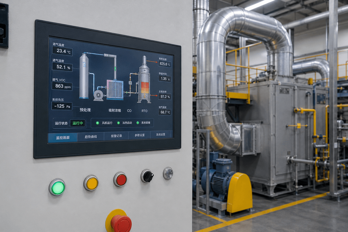 industrial VOCs Control monitoring panel for chemical exhaust treatment industrial VOCs Control monitoring panel for chemical exhaust treatment