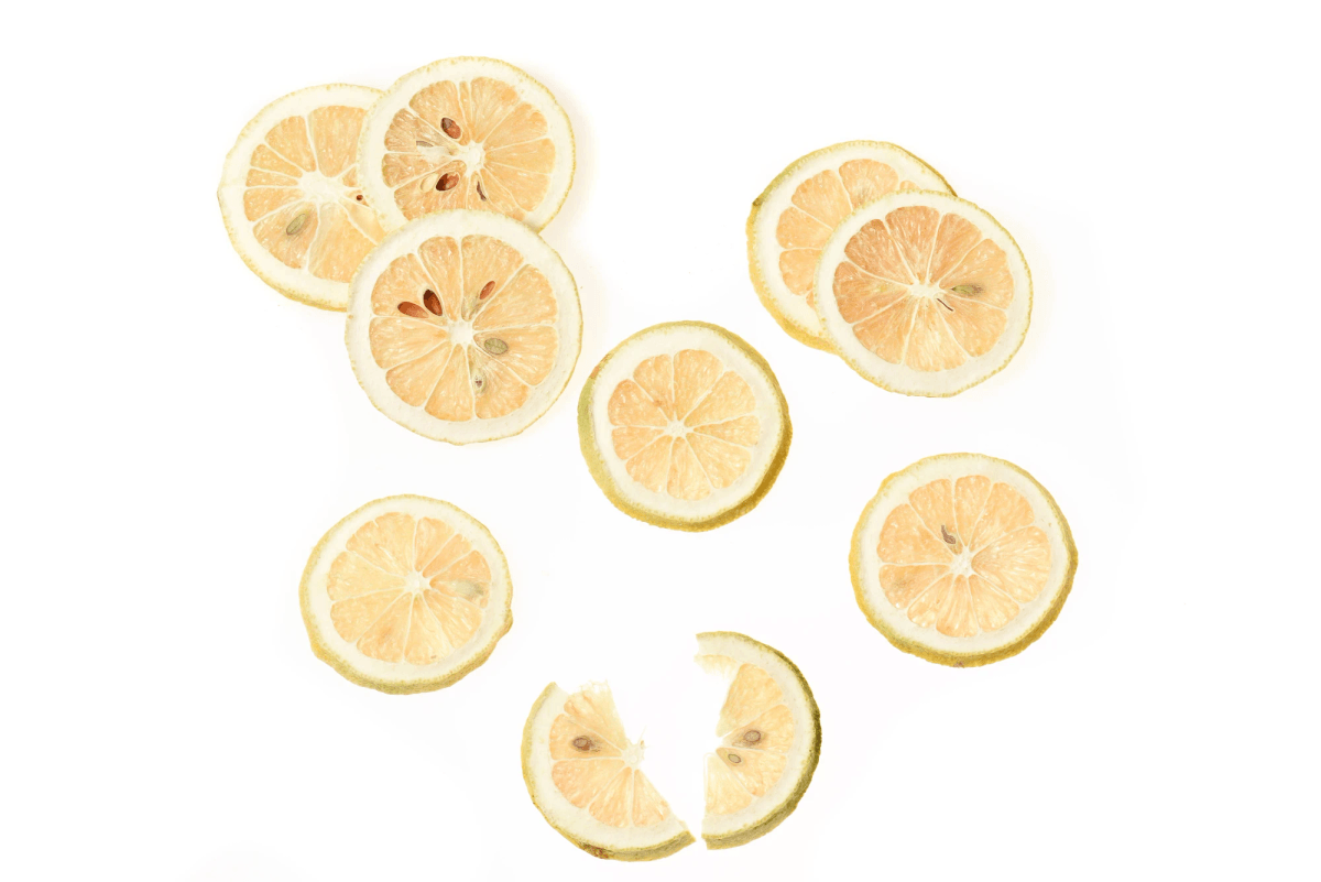 Delicious freeze dried lemon slices ready for culinary use Delicious freeze dried lemon slices ready for culinary use