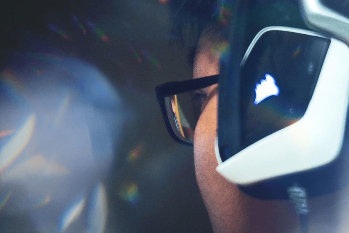 Person wearing ai enhanced glasses outdoors. Person wearing ai enhanced glasses outdoors.
