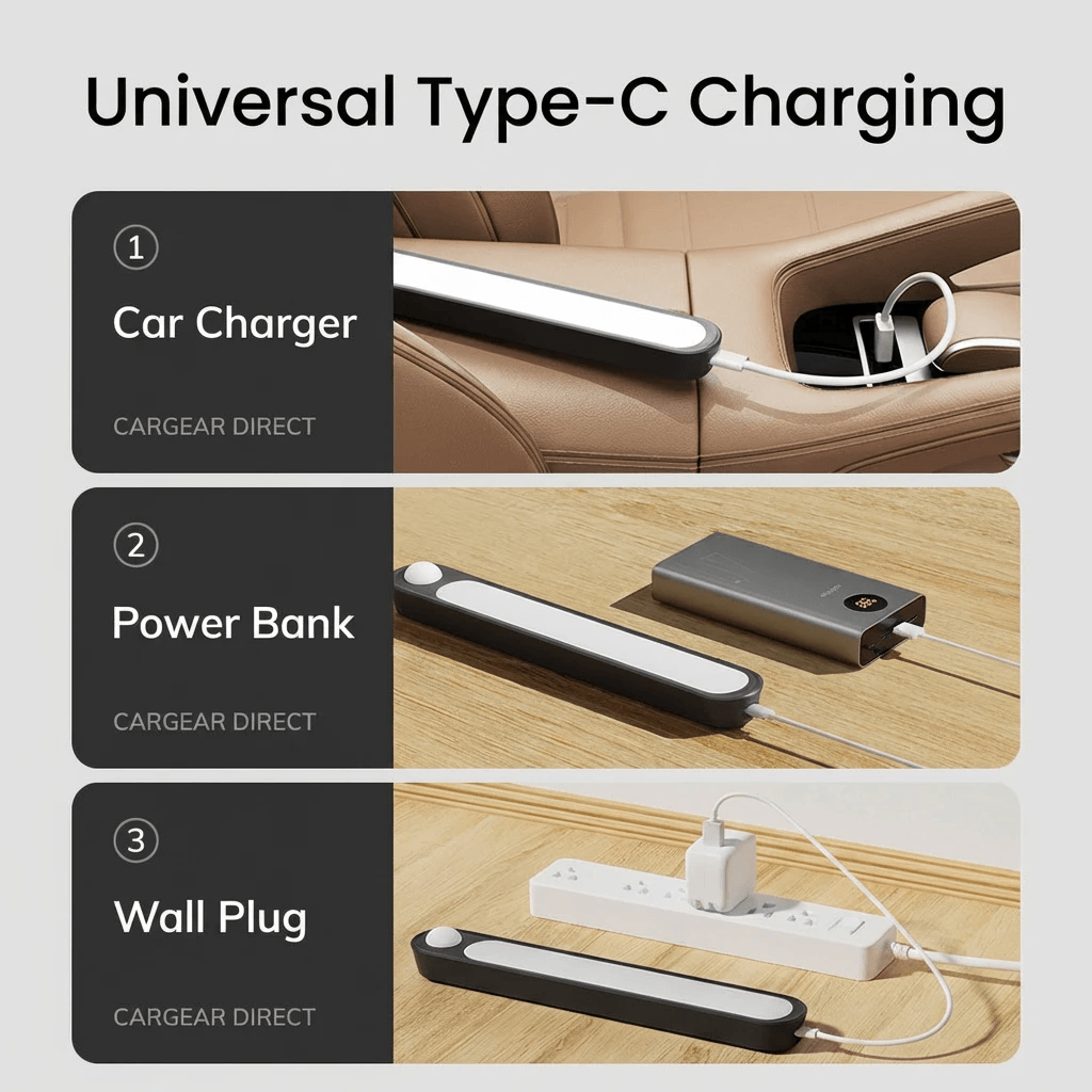 Wireless rechargeable induction trunk light detail Wireless rechargeable induction trunk light detail