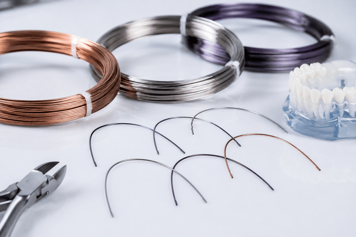 Copper NiTiCr orthodontic wire samples for thermal activated arch wire Copper NiTiCr orthodontic wire samples for thermal activated arch wire