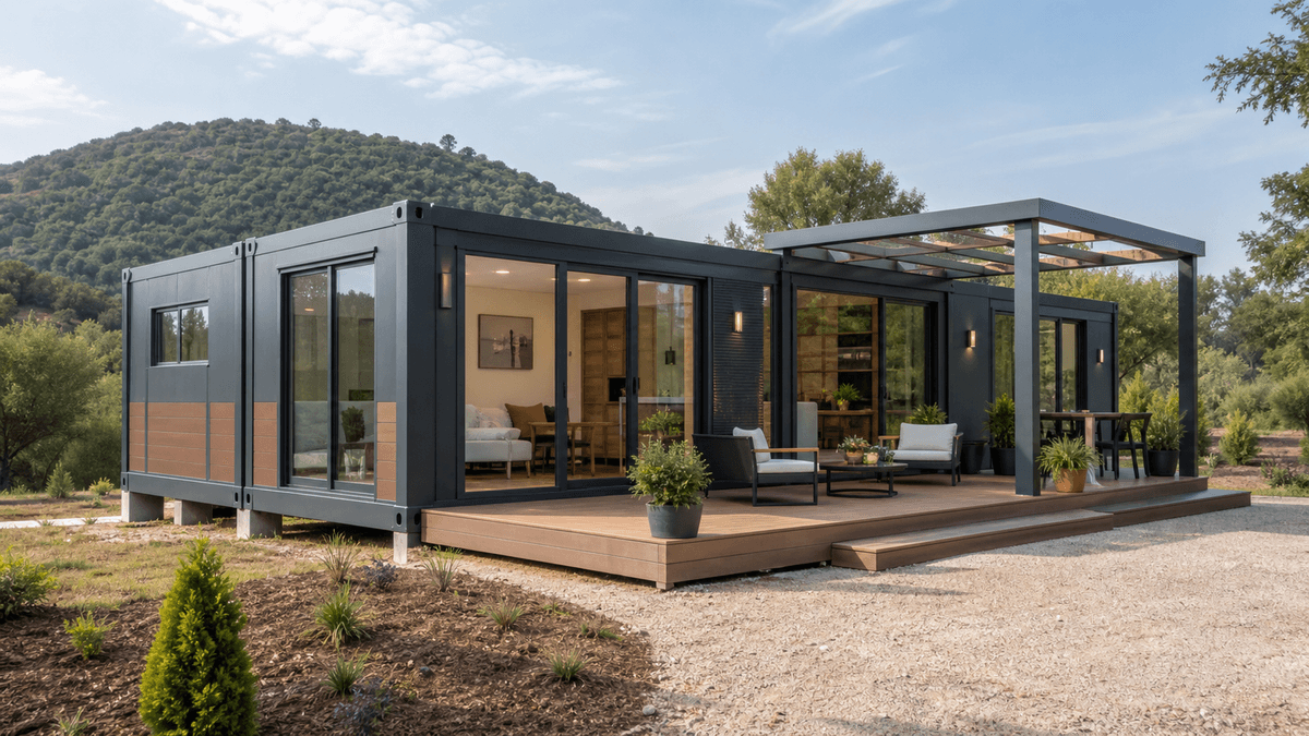Casa contenedor expandible de 40 pies con terraza Casa contenedor expandible de 40 pies con terraza