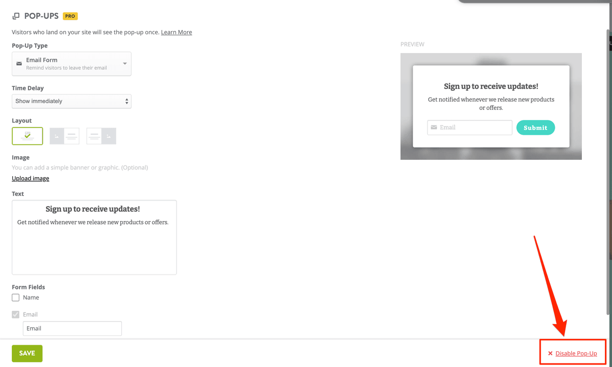 Strikingly control for disabling a pop-up after a campaign has ended Strikingly control for disabling a pop-up after a campaign has ended
