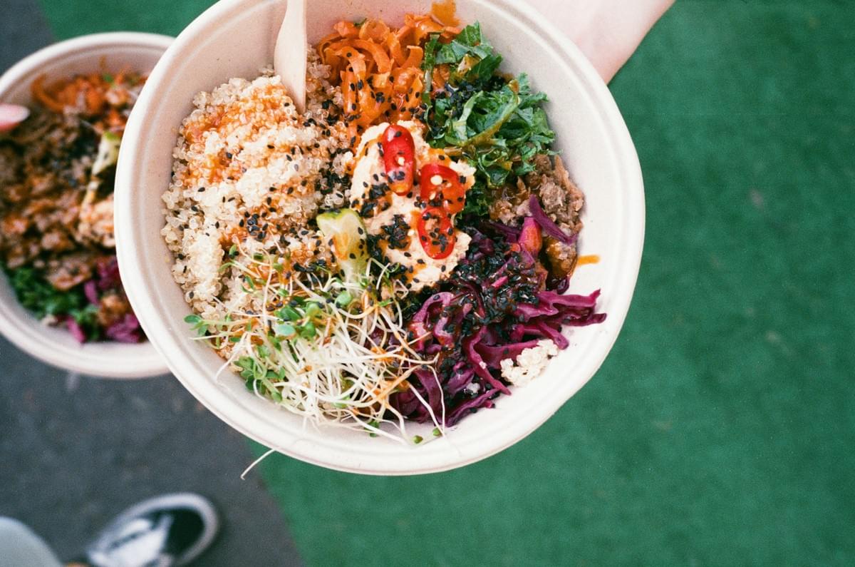 Variety of food delivery containers showcasing convenience and freshness. Variety of food delivery containers showcasing convenience and freshness.