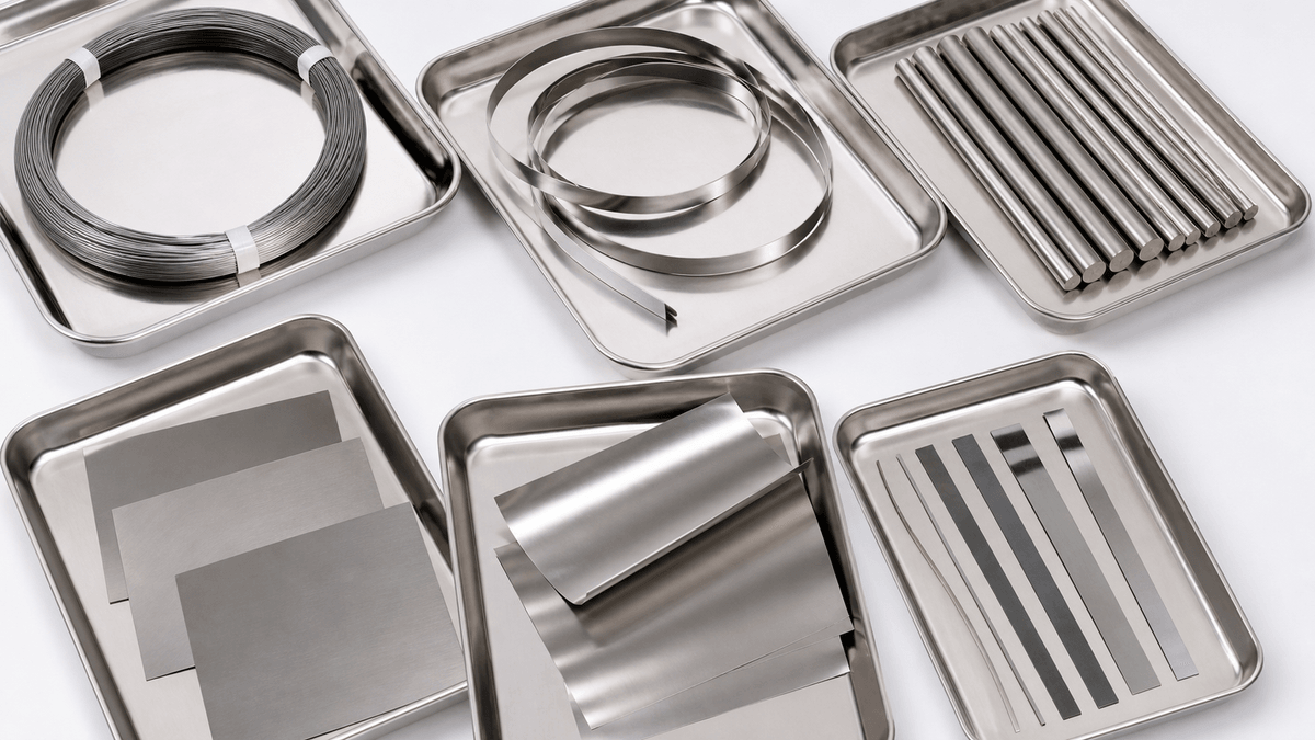 SE508 NiTi product forms including wire flat wire rod and sheet SE508 NiTi product forms including wire flat wire rod and sheet