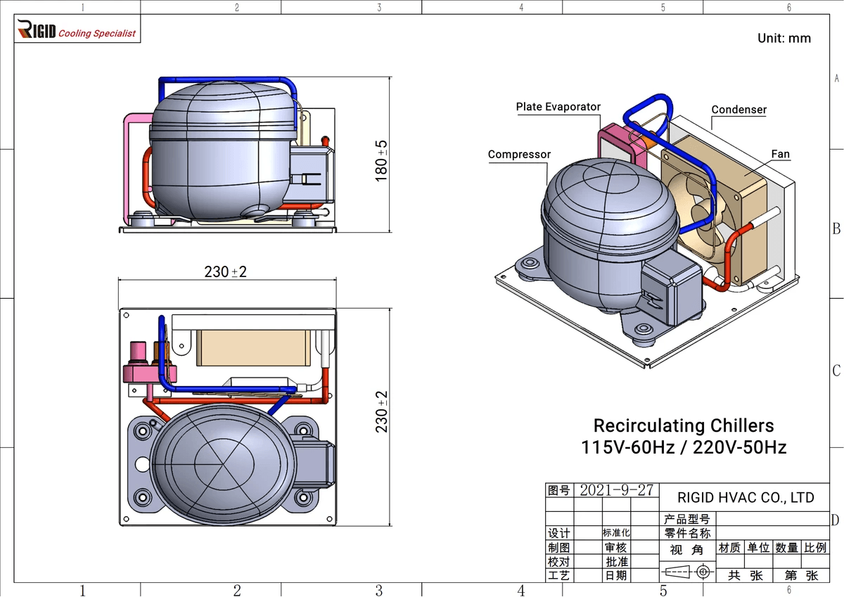 Recirculating Chiller showcasing advanced technology features. Recirculating Chiller showcasing advanced technology features.