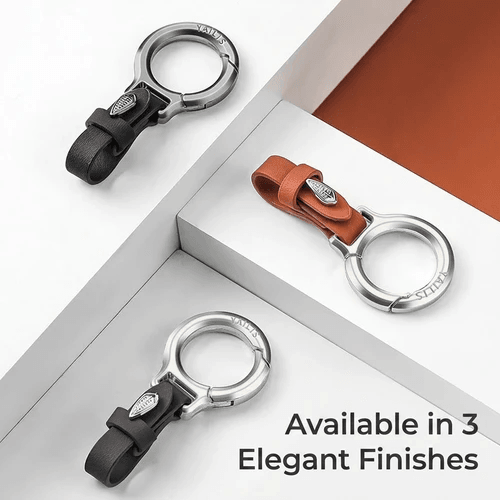 Car keychain belt hook displayed in three elegant finishes Car keychain belt hook displayed in three elegant finishes