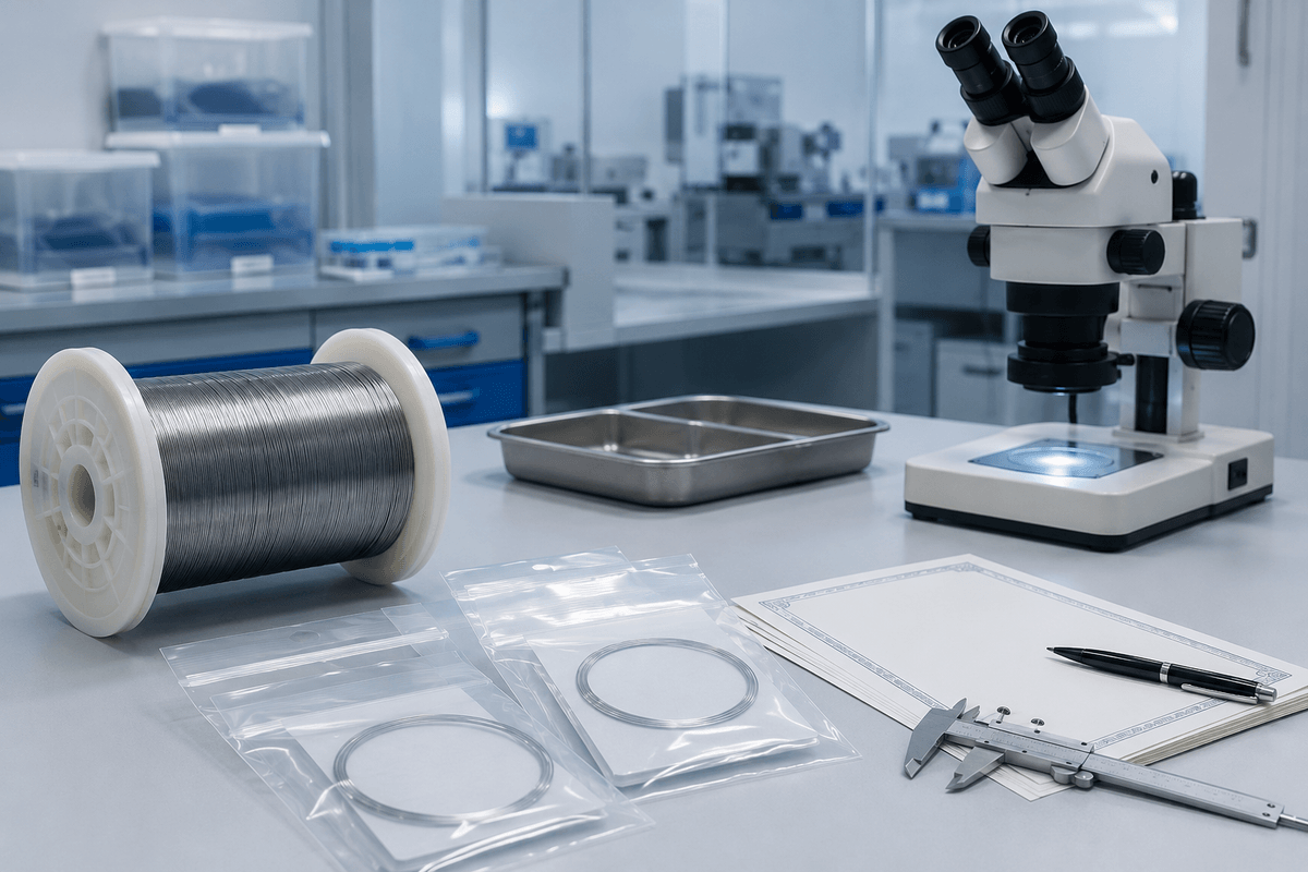Nitinol wire quality certificate and inspection planning Nitinol wire quality certificate and inspection planning