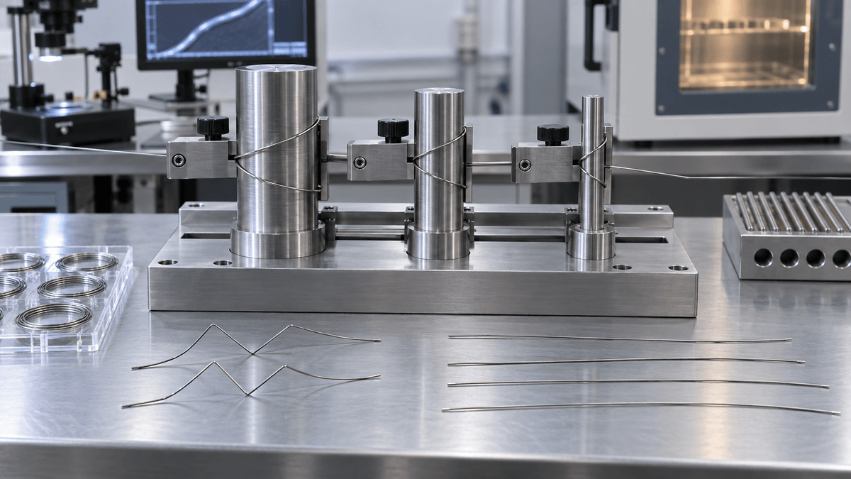 Nitinol super elastic wire recovery tested at controlled temperature and strain Nitinol super elastic wire recovery tested at controlled temperature and strain