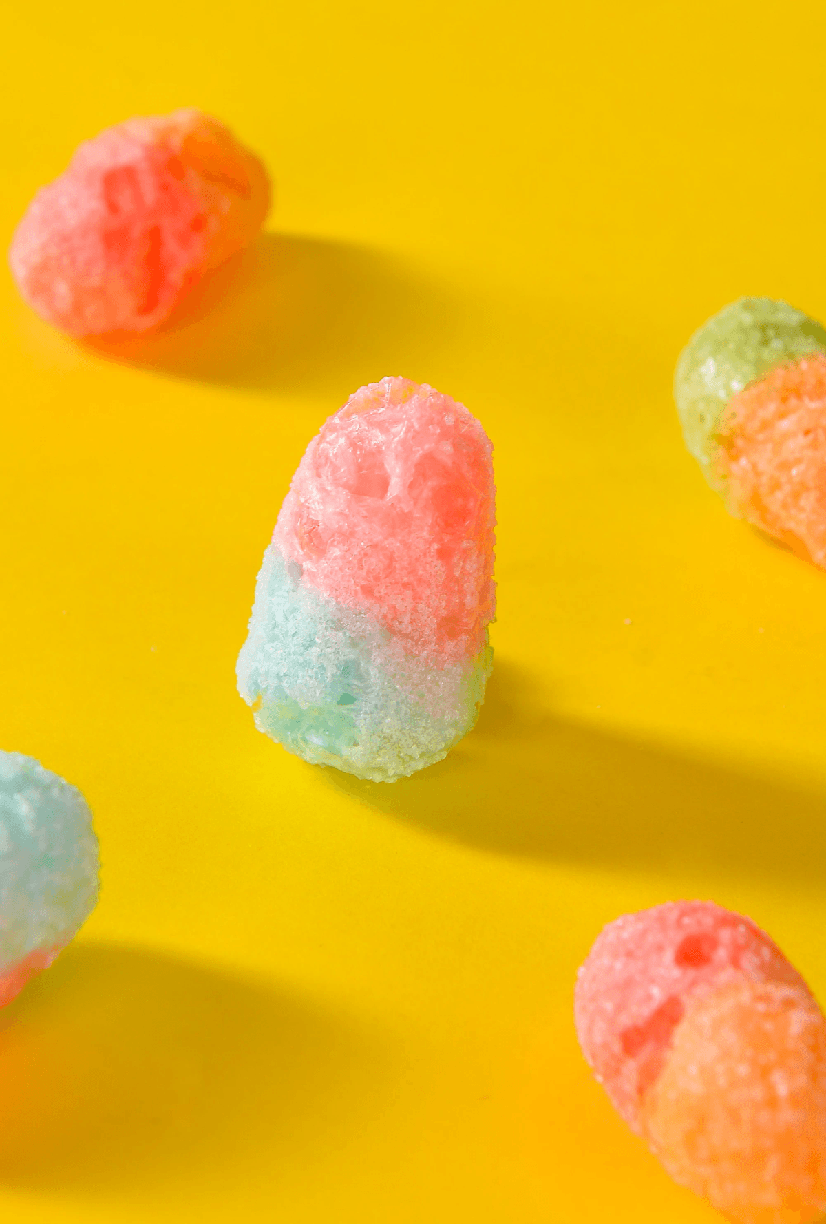 Colorful display showcasing various types of freeze dried candy. Colorful display showcasing various types of freeze dried candy.