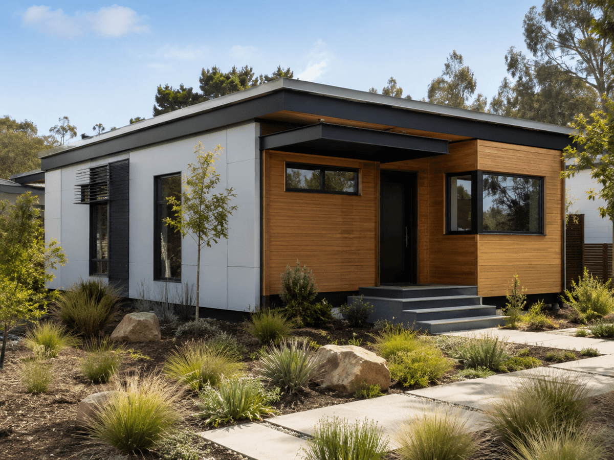 Casa prefabricada sostenible con diseño compacto Casa prefabricada sostenible con diseño compacto