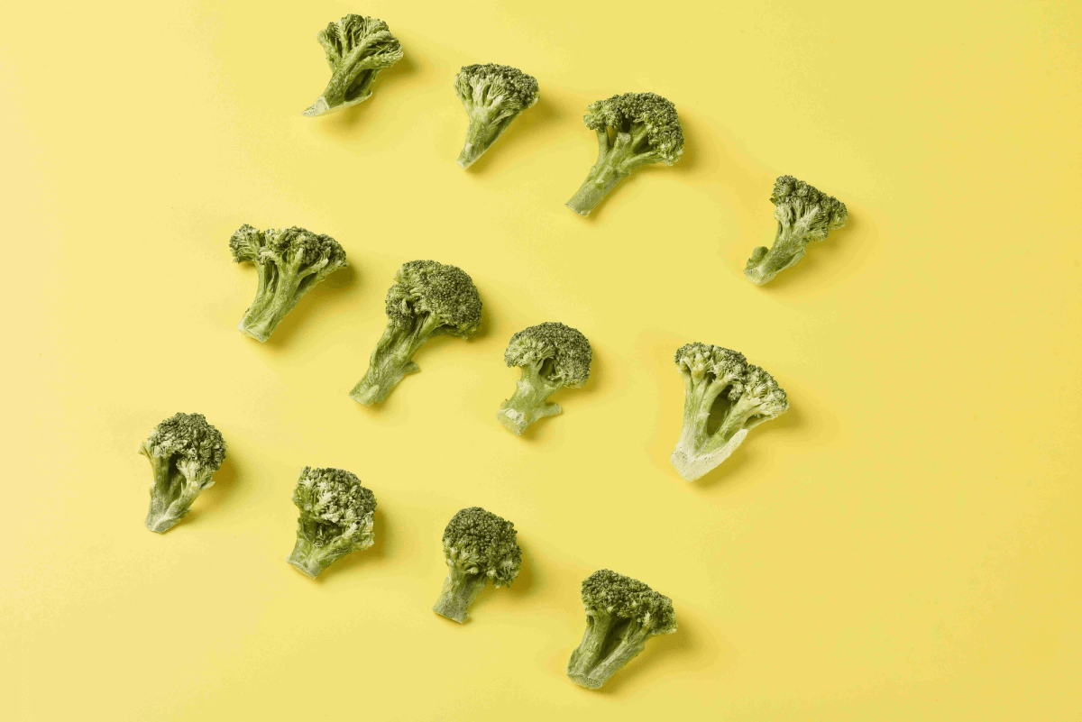 Delicious freeze dried broccoli pieces ready for cooking. Delicious freeze dried broccoli pieces ready for cooking.