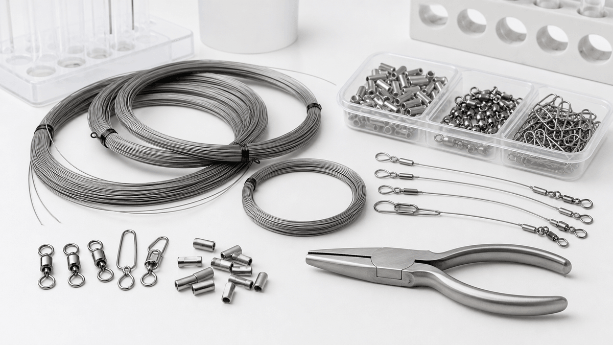 Fishing line made from nitinol leader wire with kink resistance Fishing line made from nitinol leader wire with kink resistance