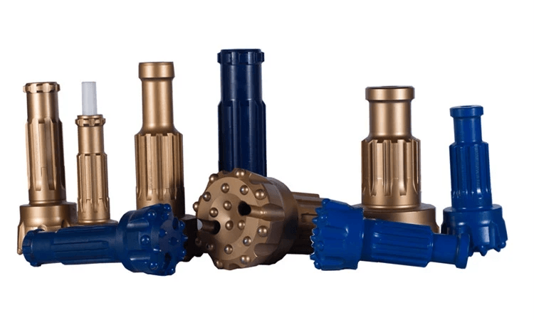 Illustration of drilling button bit anatomy Illustration of drilling button bit anatomy