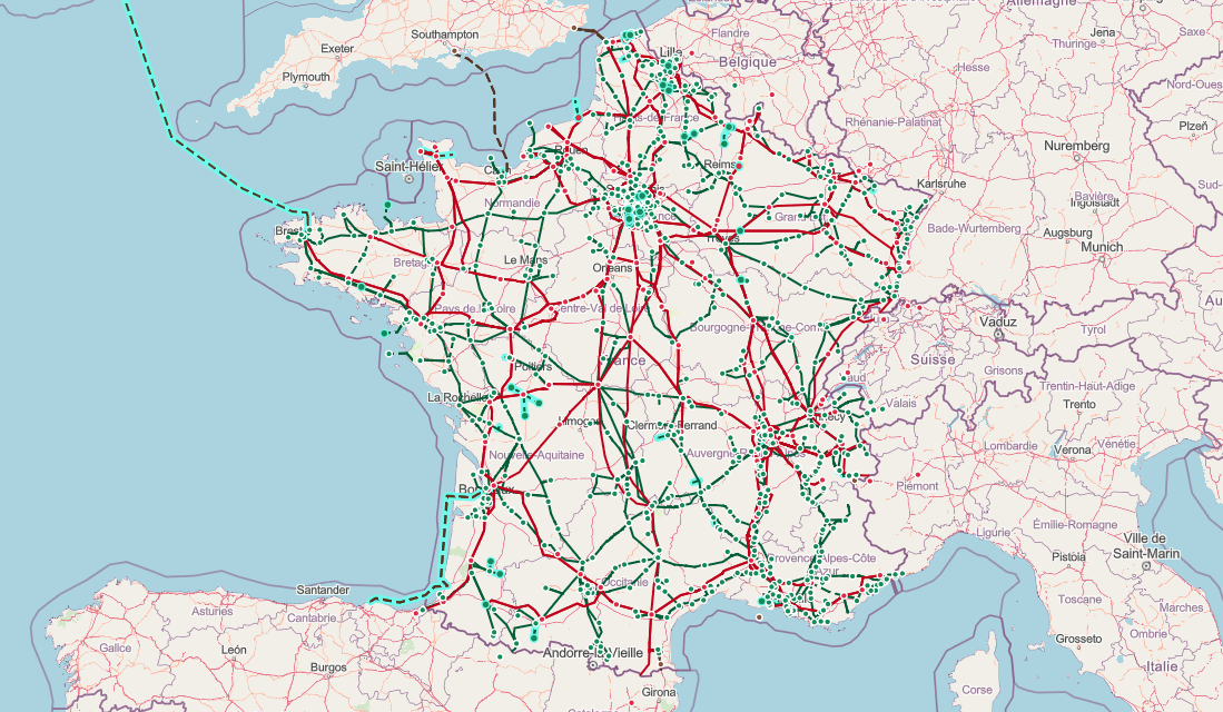 Carte du réseau électrique (source : RTE novembre 2025) | Abrennis Carte du réseau électrique (source : RTE novembre 2025) | Abrennis