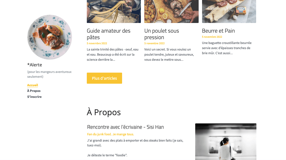 Modèle de blog de la taille d'un octet de Strikingly Modèle de blog de la taille d'un octet de Strikingly