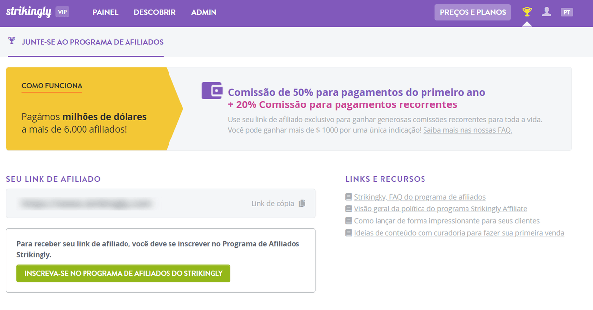 Programa de Afiliados Strikingly Programa de Afiliados Strikingly