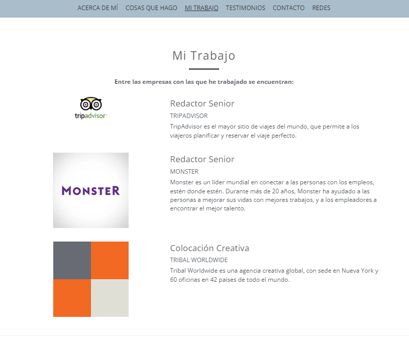 Plantilla de portafolio de perfil con Strikingly Plantilla de portafolio de perfil con Strikingly