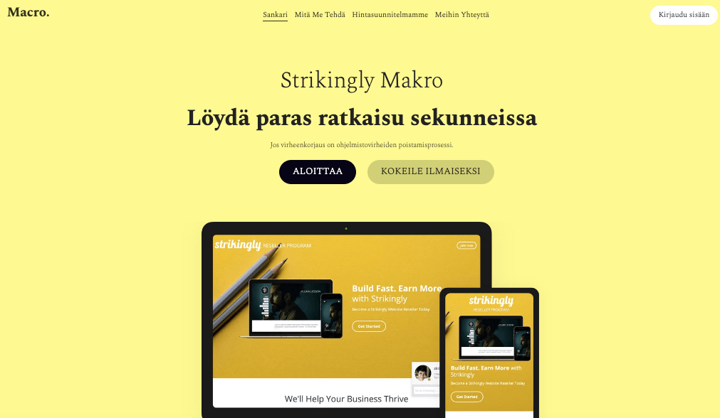 Makromalli Strikinglyltä Makromalli Strikinglyltä