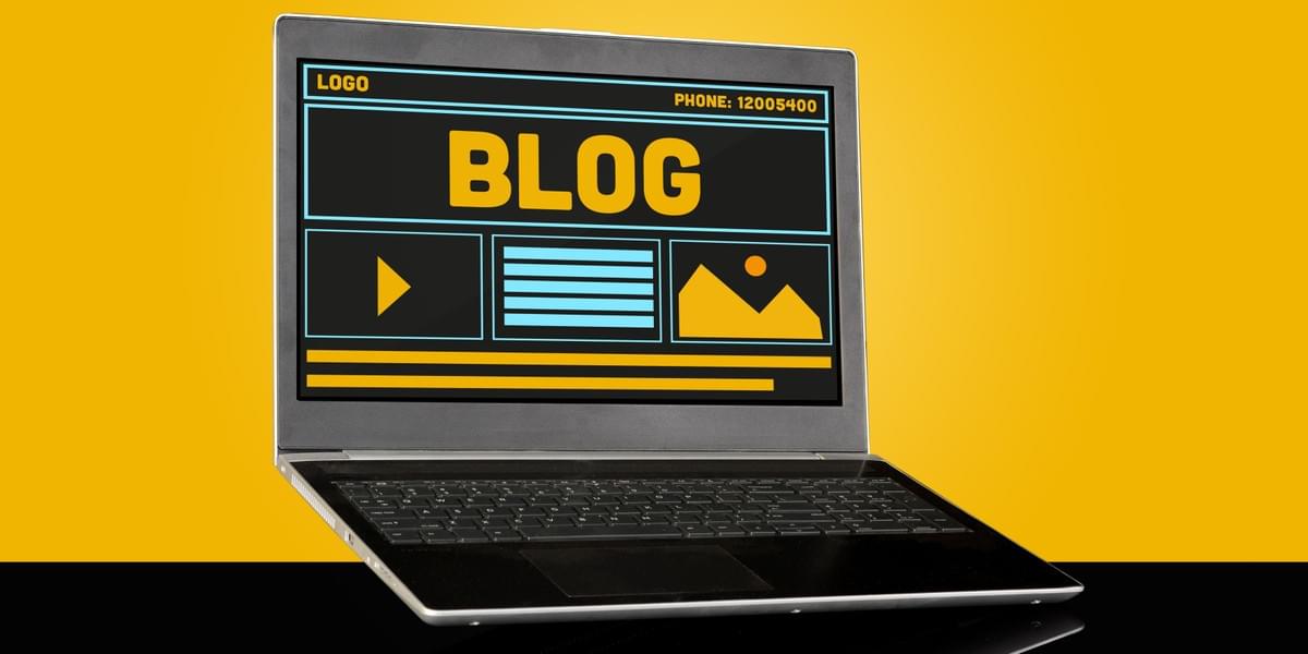 Blog Blogging Página de inicio Sitio Web Concepto de interfaz de usuario en el ordenador portátil Blog Blogging Página de inicio Sitio Web Concepto de interfaz de usuario en el ordenador portátil